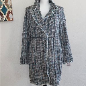 True meaning long tweed coat